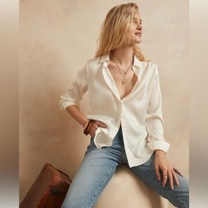 Banana republic satin button up